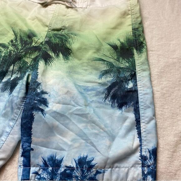 Hollister Palm Tree Design Swim Trucks Size Small - Picture 8 of 13